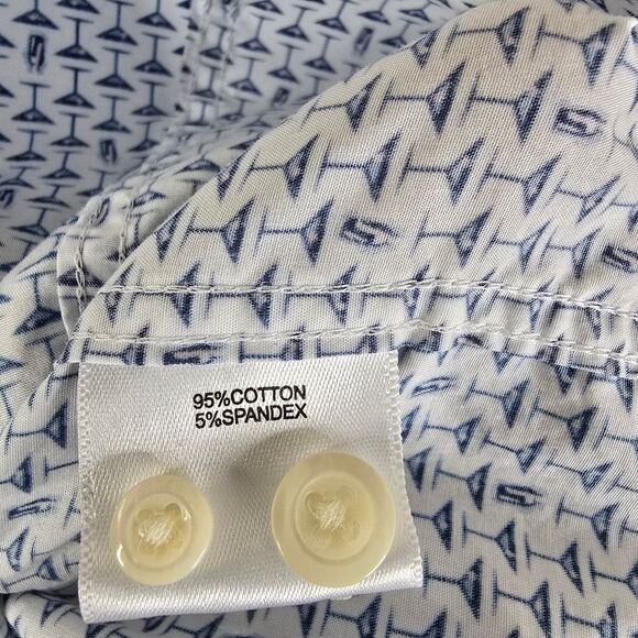 Peter Millar Martini Glass And Shaker Printed Short Sleeve Button Down Large - Picture 6 of 6